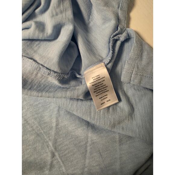 Talbots Blue Embroidered Keyhole Neckline Ties Knit Large Petite Lagenlook Flowy - Picture 8 of 8